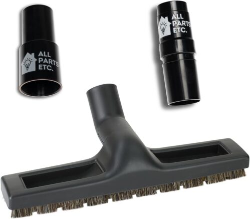 Vacuum Floor Brush Attachment, 12 Inch Brush for 1.25” Vacuum Accessories with Two Adapters for 1 3/8” & 1.5″ Compatibility with Shop Vac, Shark, Miele, Bissell, Nutone, & Central Vacs