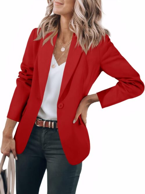 Cicy Bell Womens Casual Blazers Open Front Long Sleeve Work Office Suit Jackets Blazer