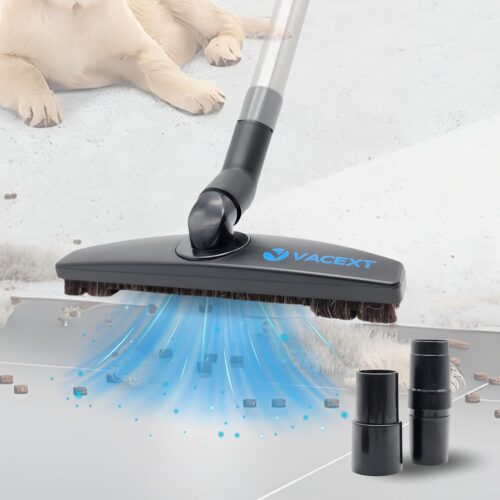Upgraded Hardwood Floor Attachment with Horse Hair Soft Bristles & Flexible Brush Head for Vacuum Cleaners Using 1 ¼” (1.25inch) (32mm) Accessories – Work on Low Carpet & Wood/Bare/Tile/Hard Floors