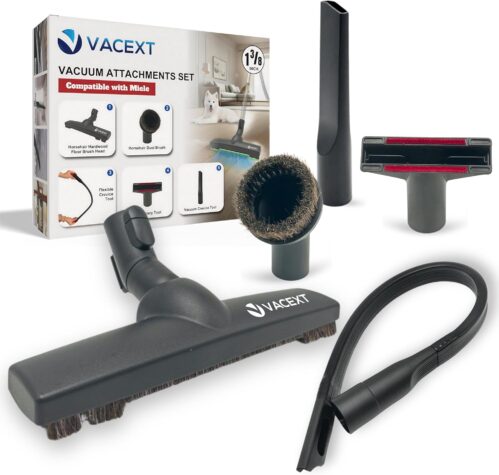 For Miele Vacuum Cleaner Attachments for Carpet, Tile Hard Floors, Dryer Vent, Corner, Car Detailing -Horsehair Hardwood Floor Brush, Flexible Crevice Tool & More Compatible with Miele C1 C2 C3