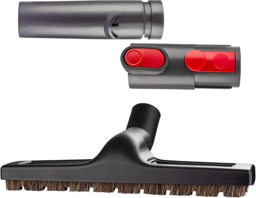 Upgraded 12′ Wide Vacuum Brush & Adapter Replacement for Dyson V6-V15 Cordless Vacuum, 360 Swivel Floor Brush for Hardwood & Light Carpet