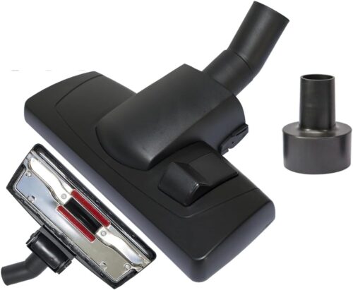 Vacuum Attachments for Hard Floor (Bare/Tile/Concrete Floors) Compatible with Craftsman & Rigid Shop Vac 1-1/4” & 2-1/4” Vac Hose Nozzles, Vacuum Brush Head for Short Rugs & Low Pile Carpet
