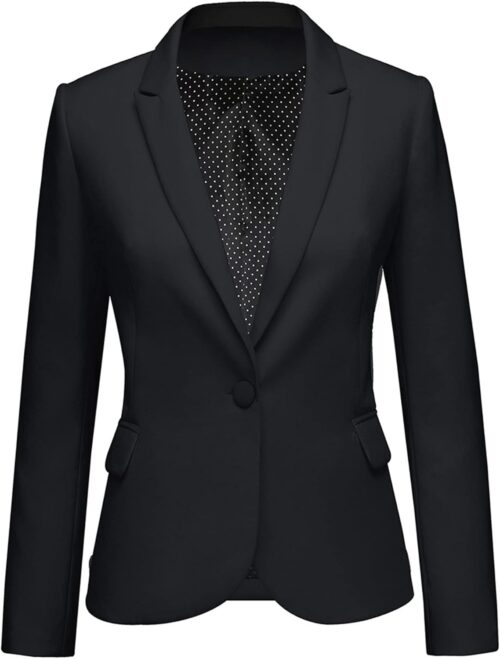 LookbookStore Womens Notched Lapel Pockets Button Work Office Blazer Jacket Suit