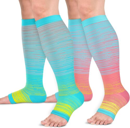 Copper Toeless Compression Socks for Women Men, Open Toe Socks 15-20mmHg is Best Support for All Day Wear